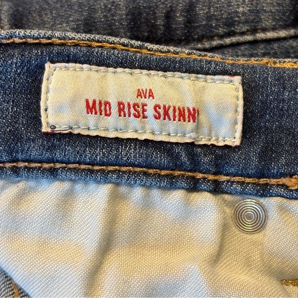 Lucky Brand Ava Mid Rise Skinny Dark Blue Jeans SZ 10/30 - Picture 7 of 10